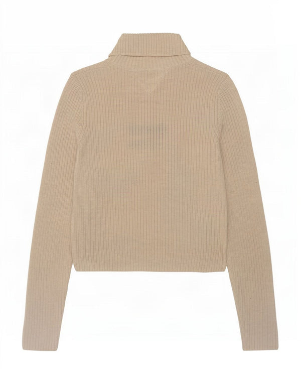 Damski sweter Tommy Hilfiger Graphic z golfem UK 14, duży biały
