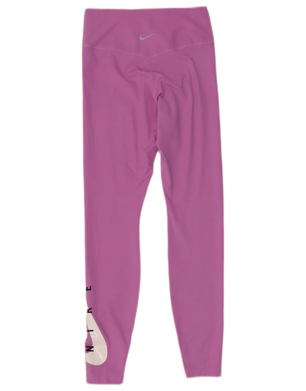 Damskie legginsy Nike Dri Fit Graphic UK 8, małe, różowe