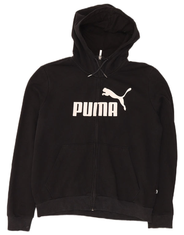 Damski sweter z kapturem i zamkiem błyskawicznym PUMA UK 18 XL, czarny, bawełniany