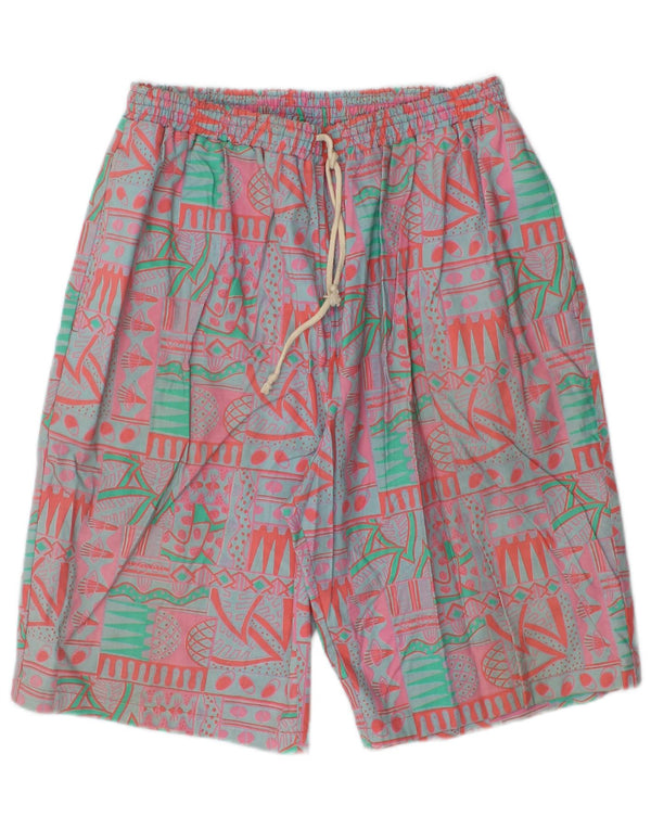 Męskie spodenki chino w stylu vintage, duże W34, wielobarwna, geometryczna bawełna