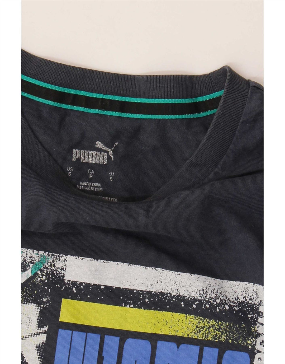Męska koszulka z grafiką Puma, mała, granatowa, bawełniana