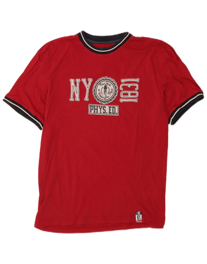 Męski T-shirt Champion z grafiką Top XL w kolorze czerwonym