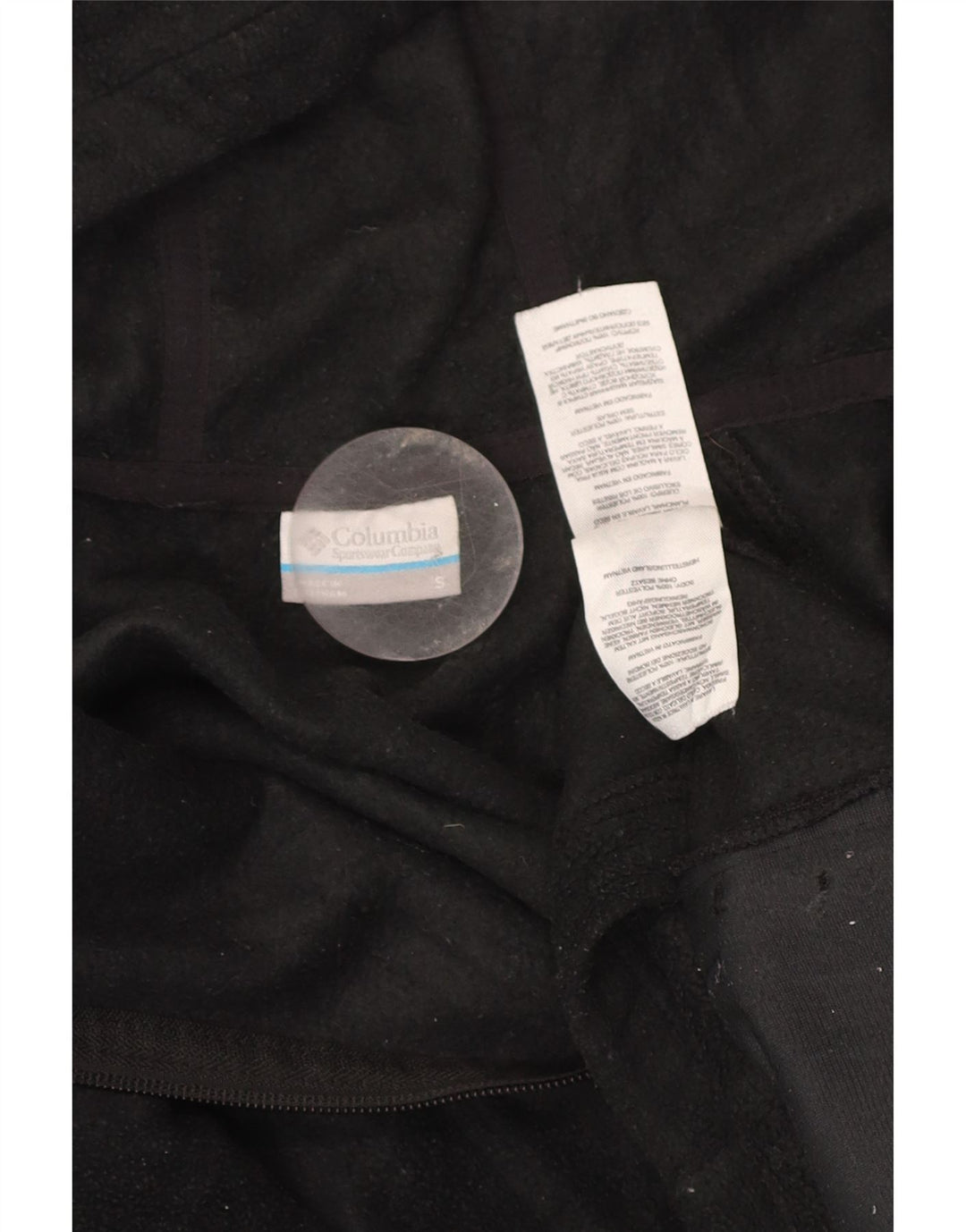 COLUMBIA Womens Hooded Fleece Jacket UK 10 Small Black Polyester