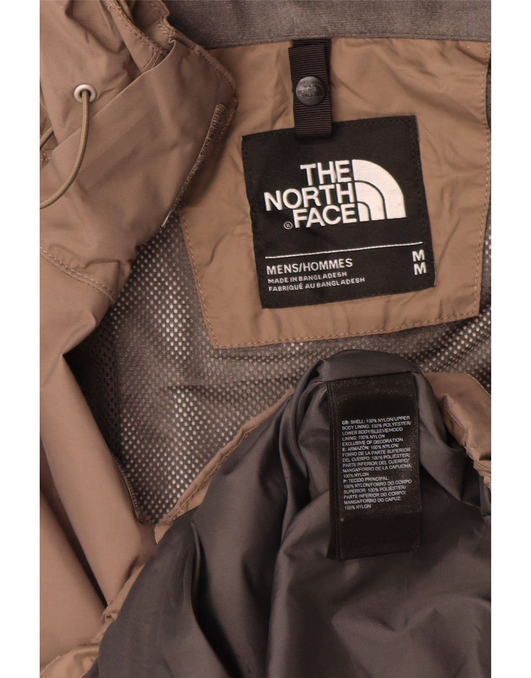 Męska kurtka przeciwdeszczowa z kapturem The North Face UK 38, średni beż, nylon