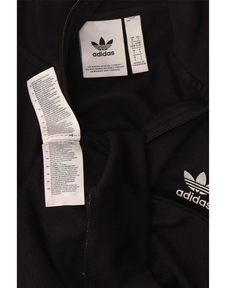 Damska kurtka dresowa Adidas UK 16, duża, czarna, poliestrowa