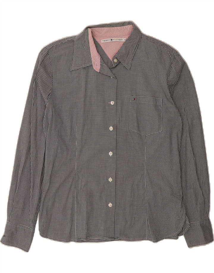 TOMMY HILFIGER Womens Shirt US 14 XL Black Gingham Cotton Vintage Tommy Hilfiger and Second-Hand Tommy Hilfiger from Messina Hembry 