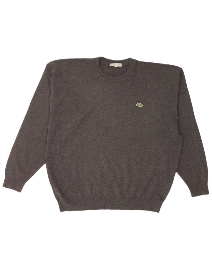 Lacoste Męski sweter z okrągłym dekoltem XL, szara wełna
