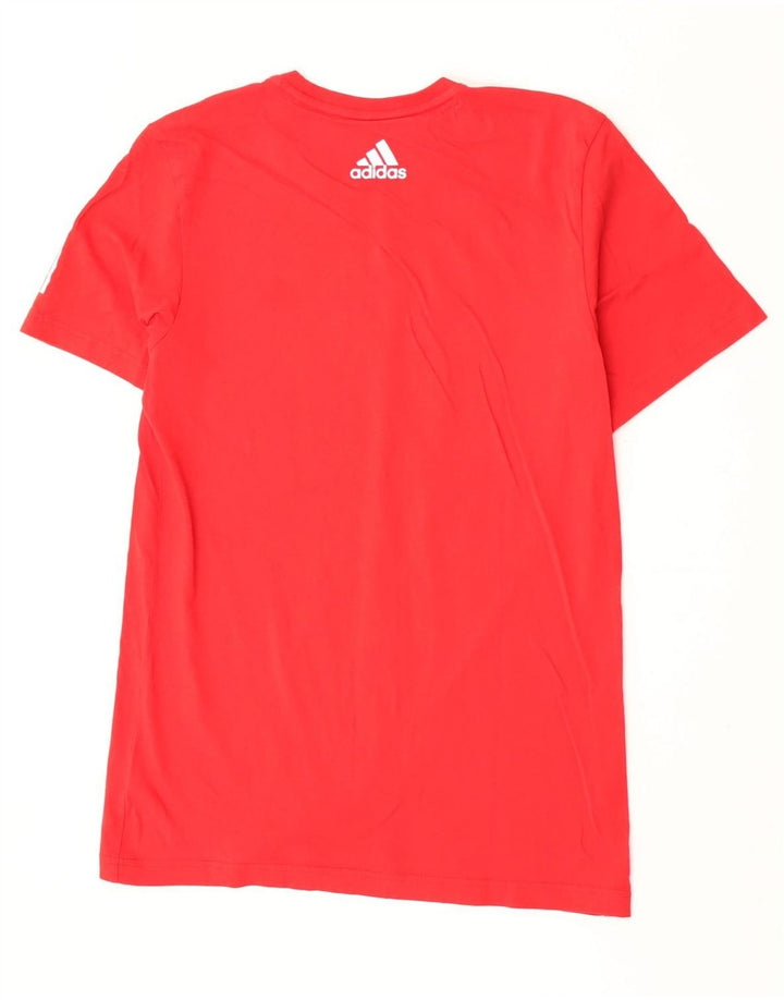 Adidas Męski T-shirt Top Średni Czerwony Bawełniany