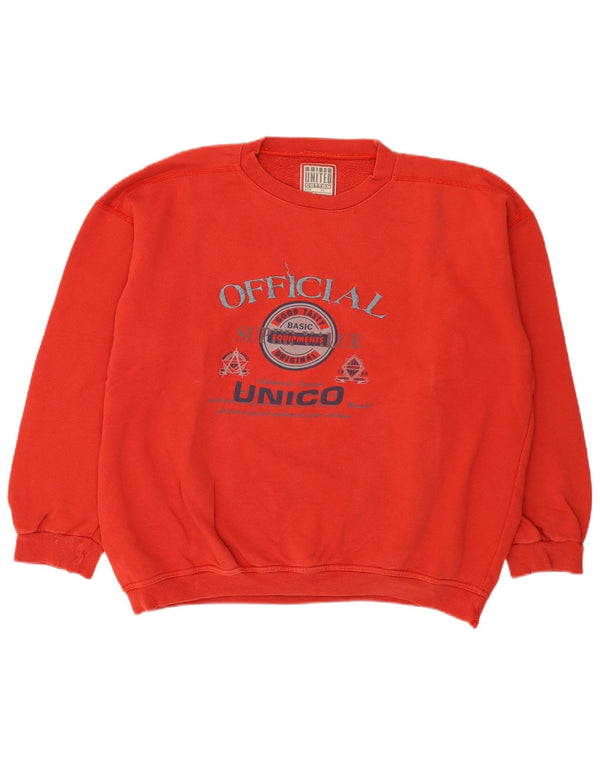 Męska bluza z grafiką United Cotton, sweter XL, czerwona, bawełniana