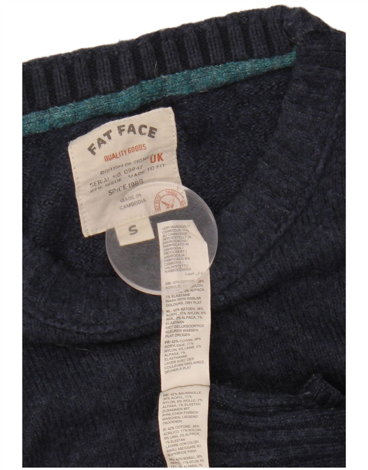 Damski sweter oversize FAT FACE z okrągłym dekoltem UK 10, mały, granatowy