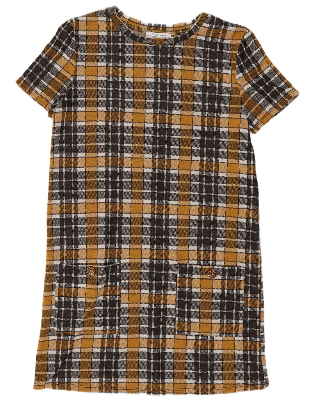 Sukienka damska Zara Trafaluc Shift UK 10 w małą żółtą kratkę