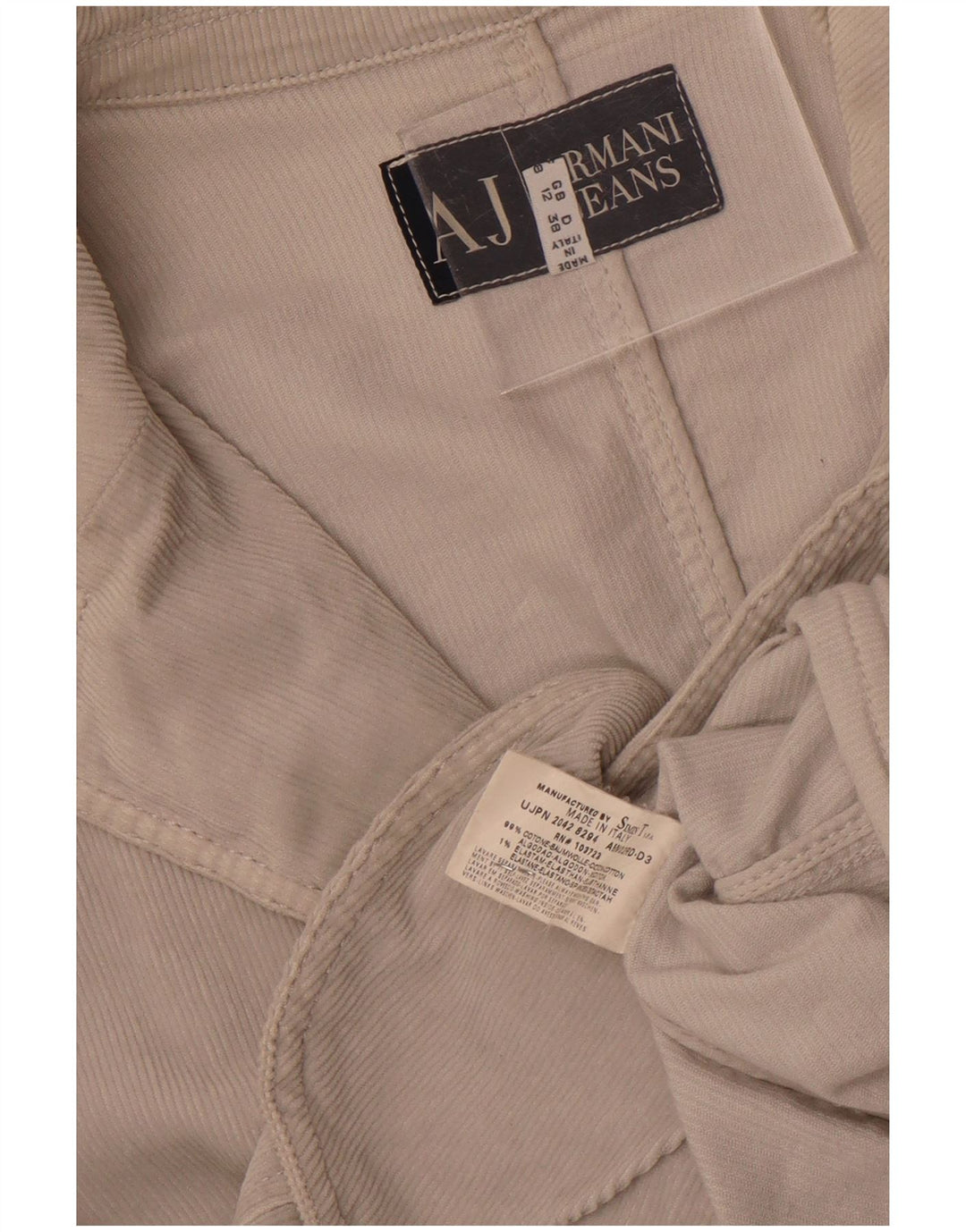 Armani Jeans Damska marynarka sztruksowa z 3 guzikami, UK 12, średnia szarość