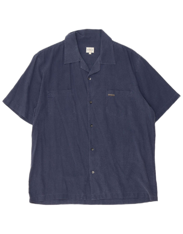 Calvin Klein Jeans Mens Short Sleeve Shirt XL Navy Blue Cotton