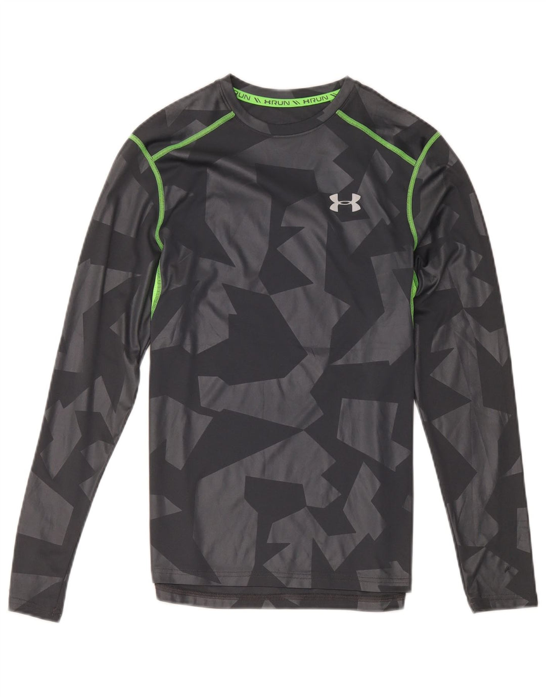 Męski top Under Armour Heat Gear z długim rękawem, mały, szary, geometryczny poliester