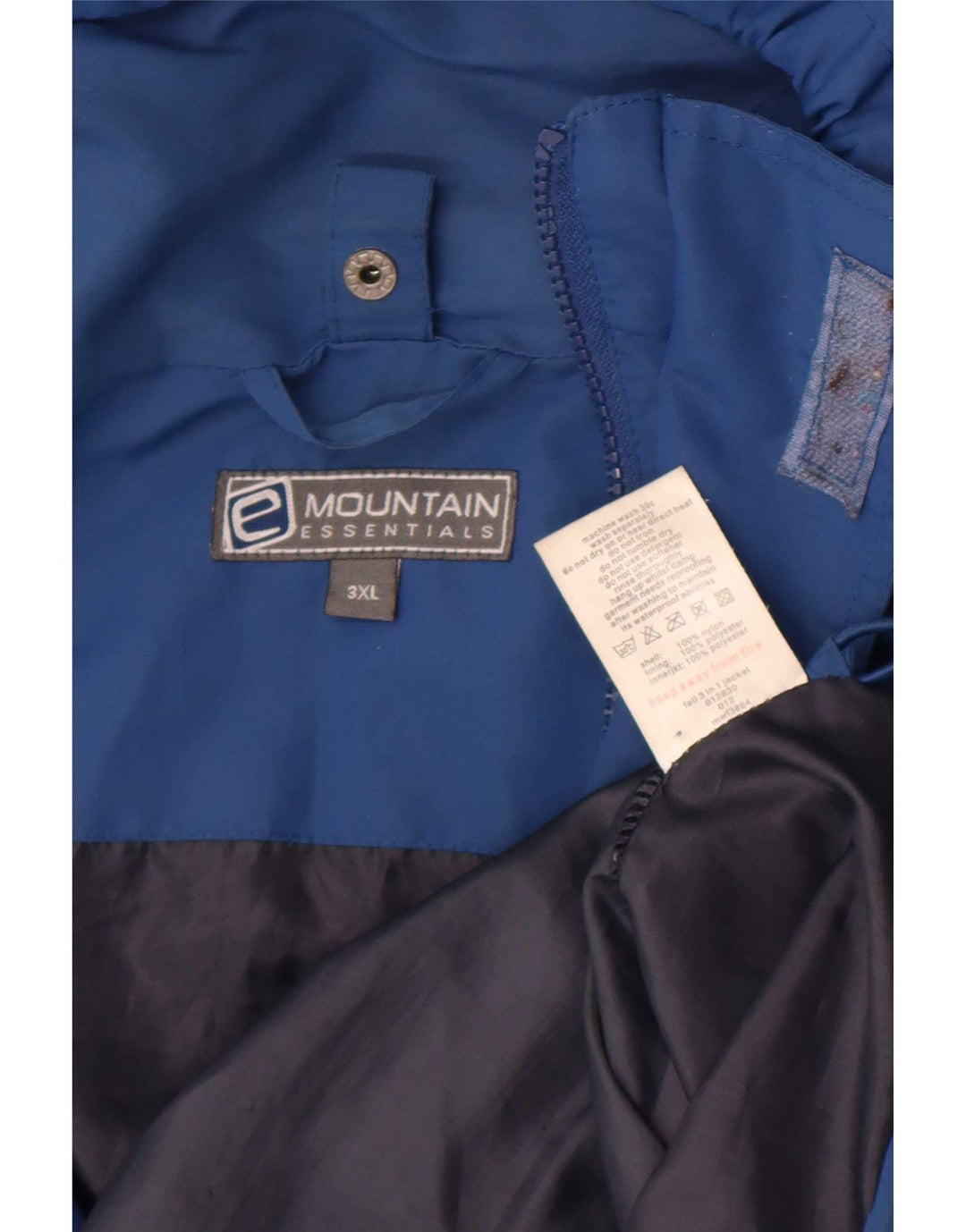 Męska kurtka przeciwdeszczowa z kapturem Mountain Essentials UK 46 3XL Niebieski nylon