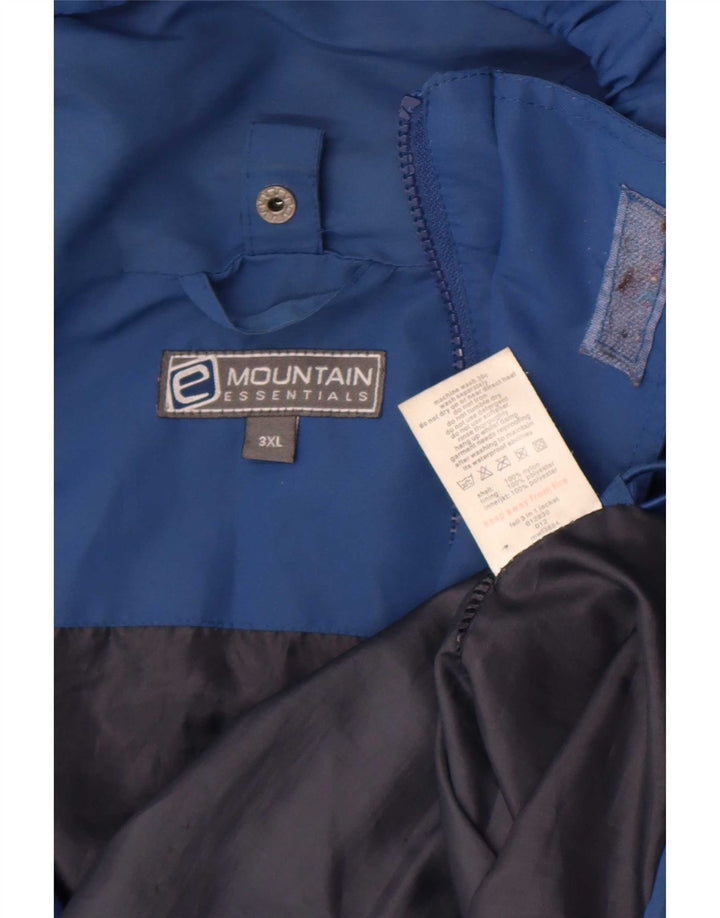 Męska kurtka przeciwdeszczowa z kapturem Mountain Essentials UK 46 3XL Niebieski nylon