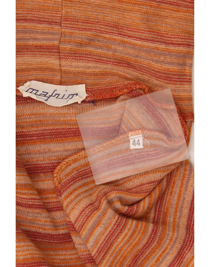 Vintage damski sweter z golfem IT 44 w średnie pomarańczowe paski