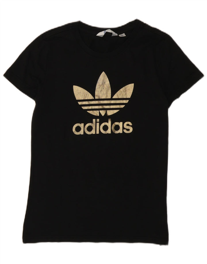 Damska koszulka graficzna Adidas Top IT 42 Średnia czarna bawełna