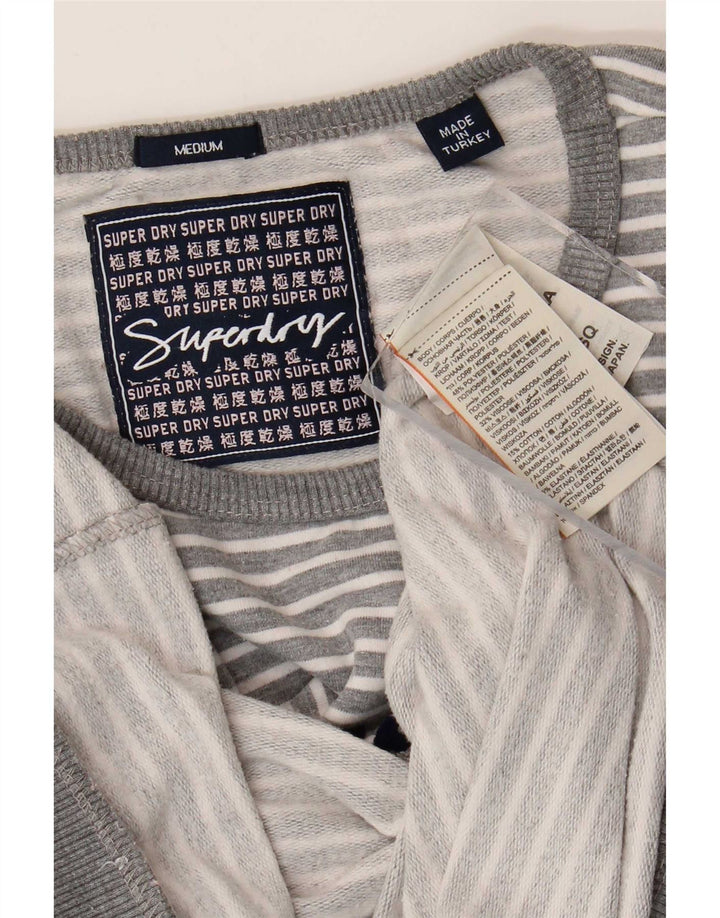 Damska bluza Superdry Graphic Jumper UK 14 w średnie szare paski