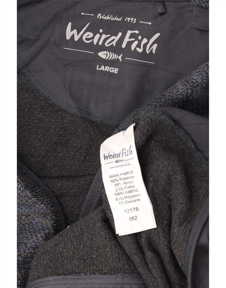 Męska kurtka dresowa Weird Fish, duża, niebieska, poliestrowa z blokami kolorów