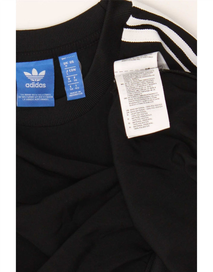 Damska bluza Adidas Crop Oversized Sweter UK 8 Mały czarny poliester