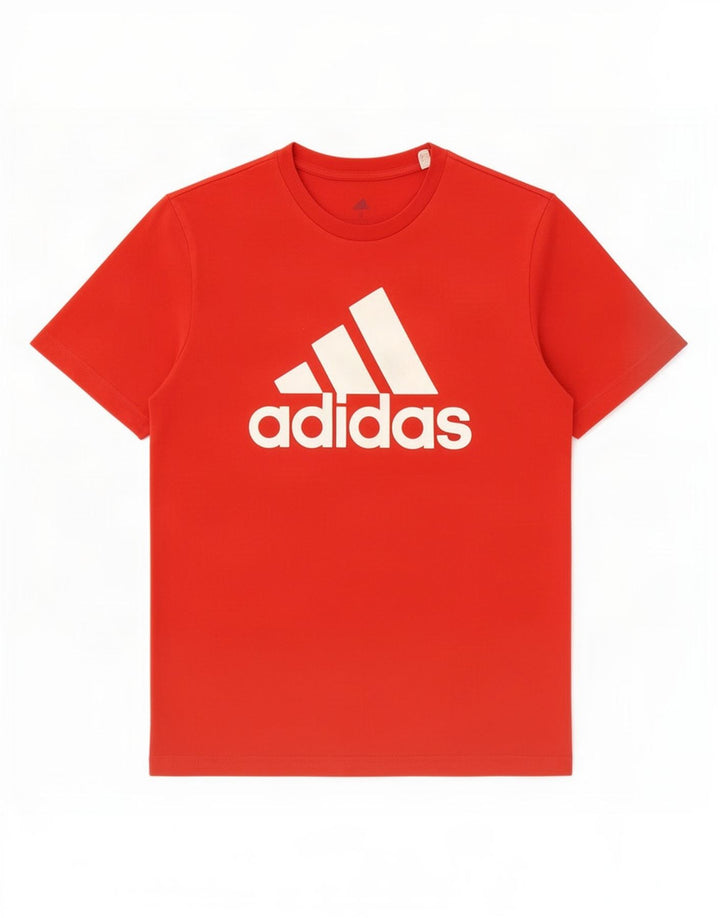 Męska koszulka z grafiką Adidas, mała, czerwona, bawełniana