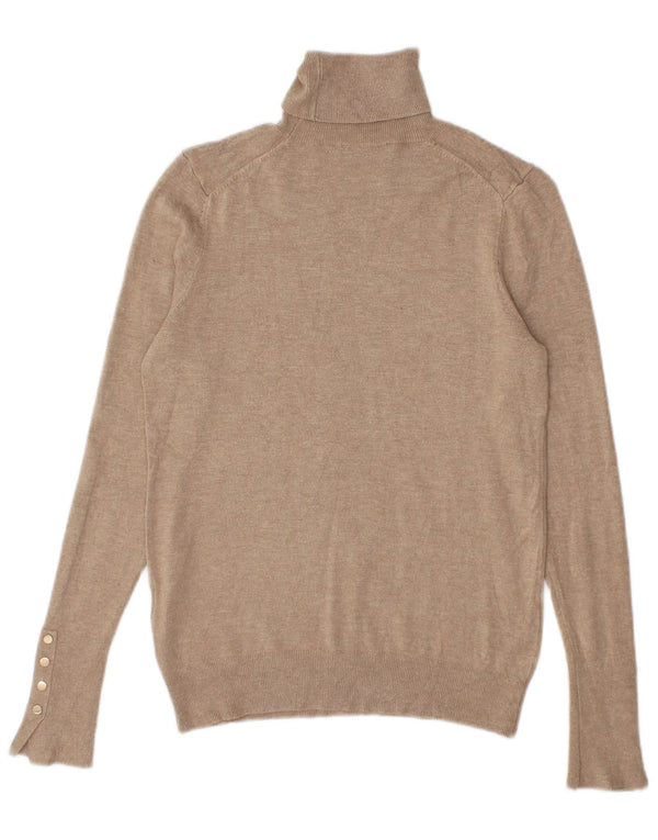 Damski sweter z golfem Zara UK 12 Średni Beżowy Wiskoza