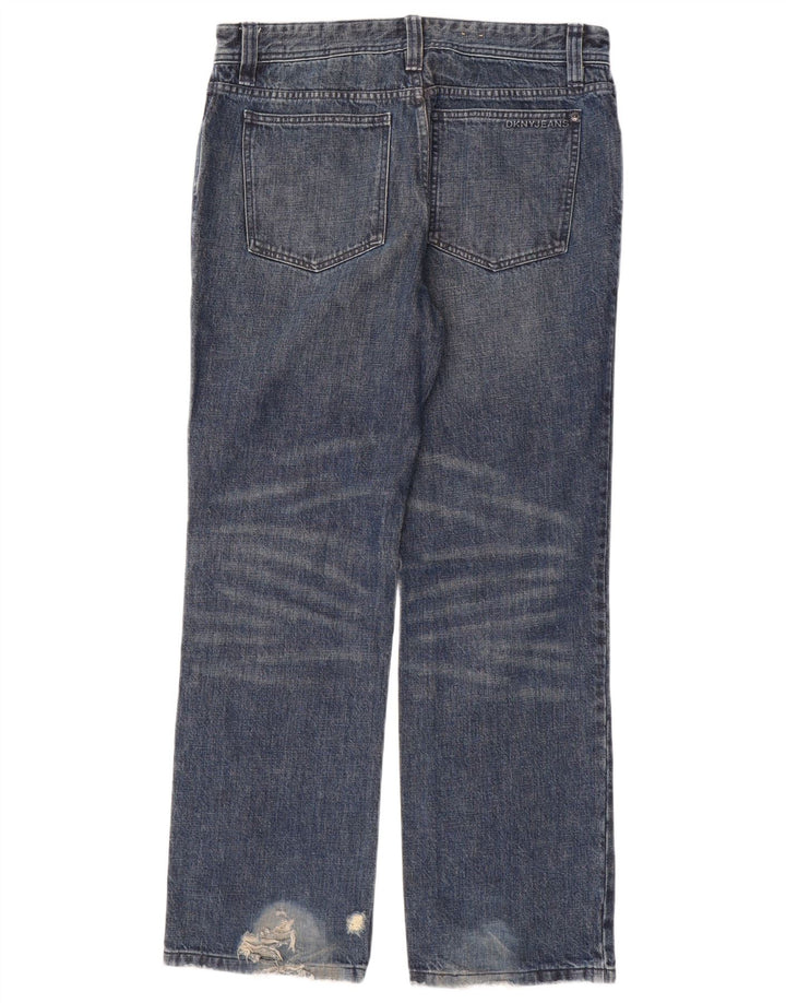 DKNY Mens Straight Jeans W33 L31 Blue Cotton