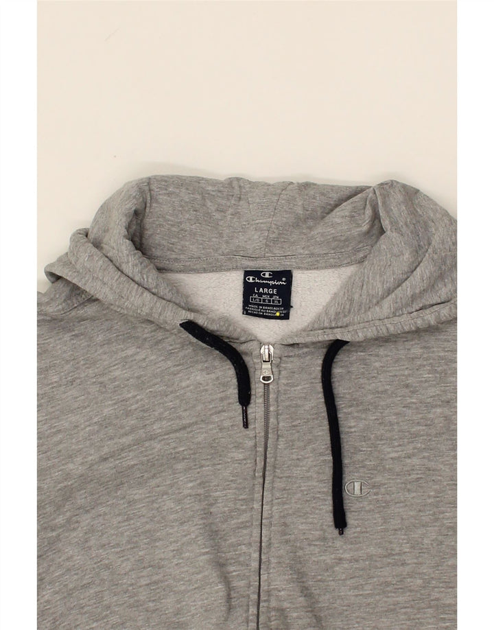 CHAMPION Mens Zip Hoodie Sweater Large Grey Cotton Vintage Champion and Second-Hand Champion from Messina Hembry 