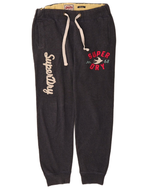 Damskie spodnie dresowe Superdry Graphic Joggers UK 14 Średnioszary, bawełniany