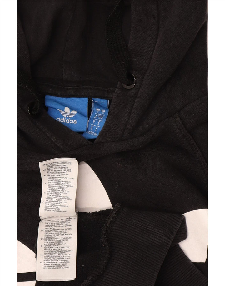 Męska bluza z kapturem Adidas z grafiką, mała, czarna, bawełniana