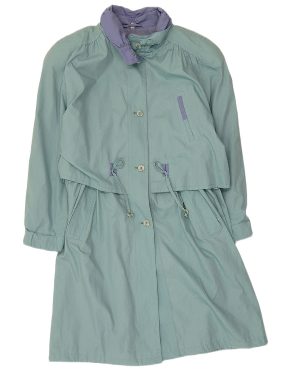 Vintage damski trencz UK 12, poliester w kolorze średniej zieleni