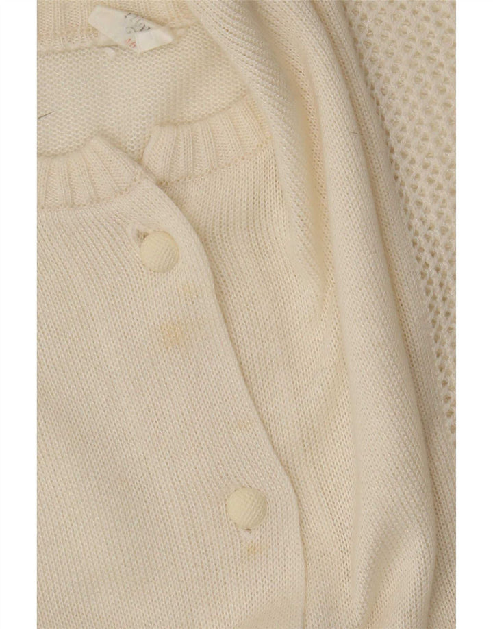 Sweter damski w stylu vintage IT 46, duży, złamany biały, poliakryl