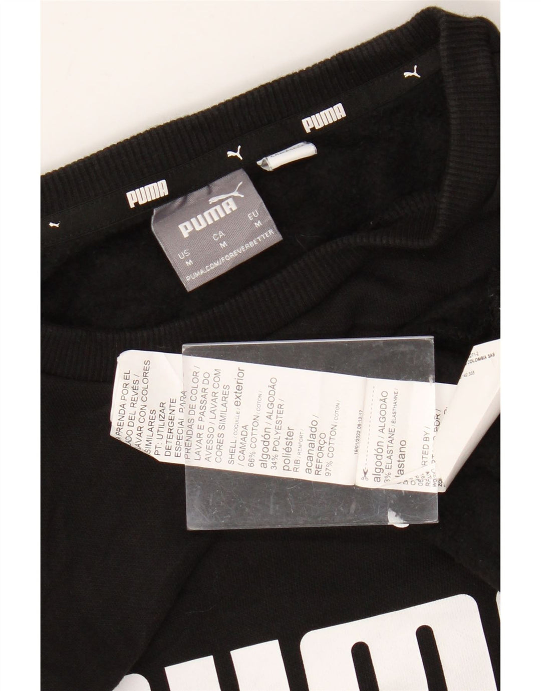 Męski sweter z grafiką PUMA, średni czarny, bawełniany