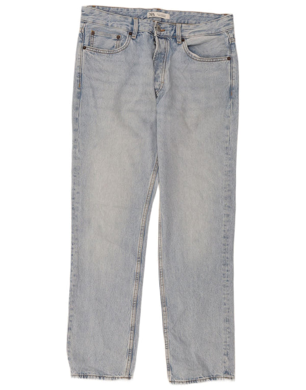 Męskie proste dżinsy Zara EU 42 Large W32 L32 Niebieskie bawełniane