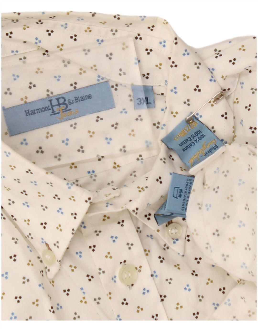 Koszula męska HARMONT & BLAINE 3XL z bawełny w kolorze złamanej bieli