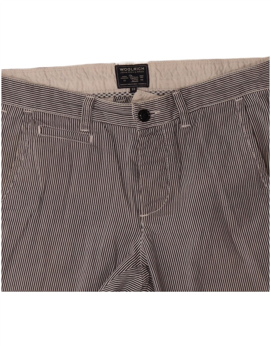 Męskie spodenki Chino Woolrich W33 Średni granatowy, bawełniany prążki
