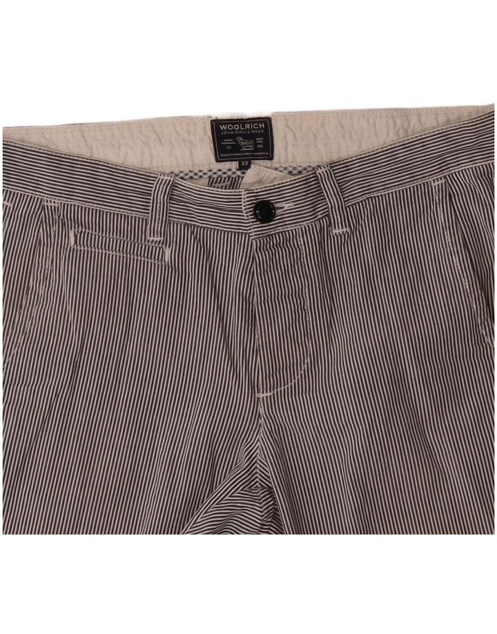 Męskie spodenki Chino Woolrich W33 Średni granatowy, bawełniany prążki