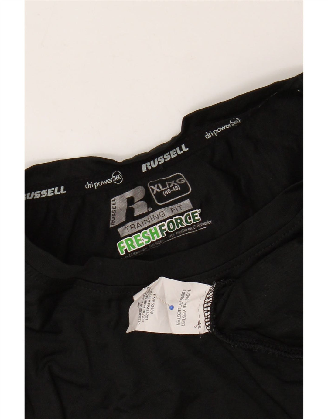 T-shirt męski RUSSELL ATHLETIC Dri-Power, XL, czarny, poliester