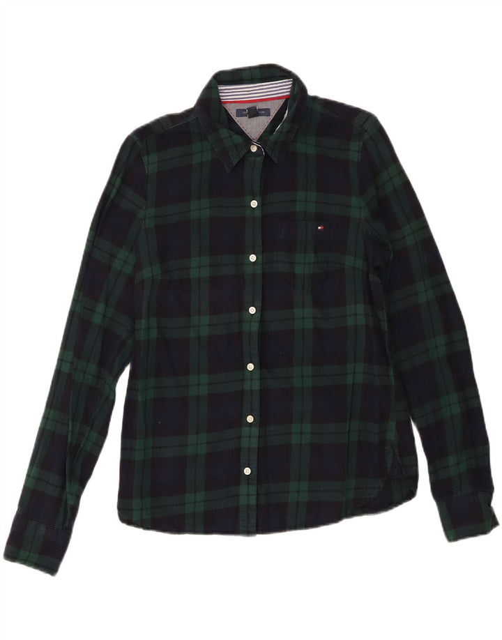 Koszula damska Tommy Hilfiger UK 12 Średni granatowy, bawełniany w kratkę