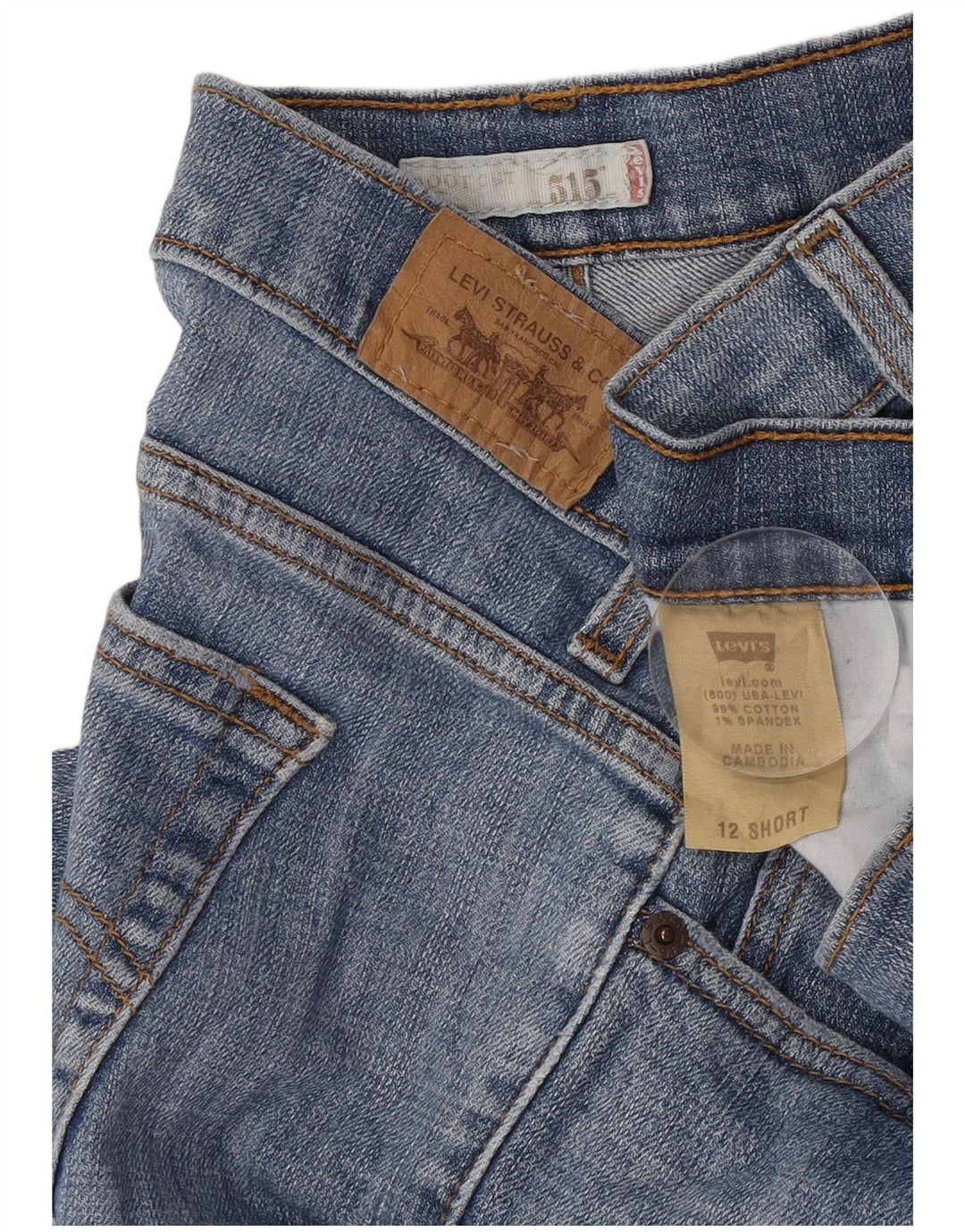 Damskie dżinsy Levi's 515 Bootcut US 12, duże, W32 L30, niebieska bawełna