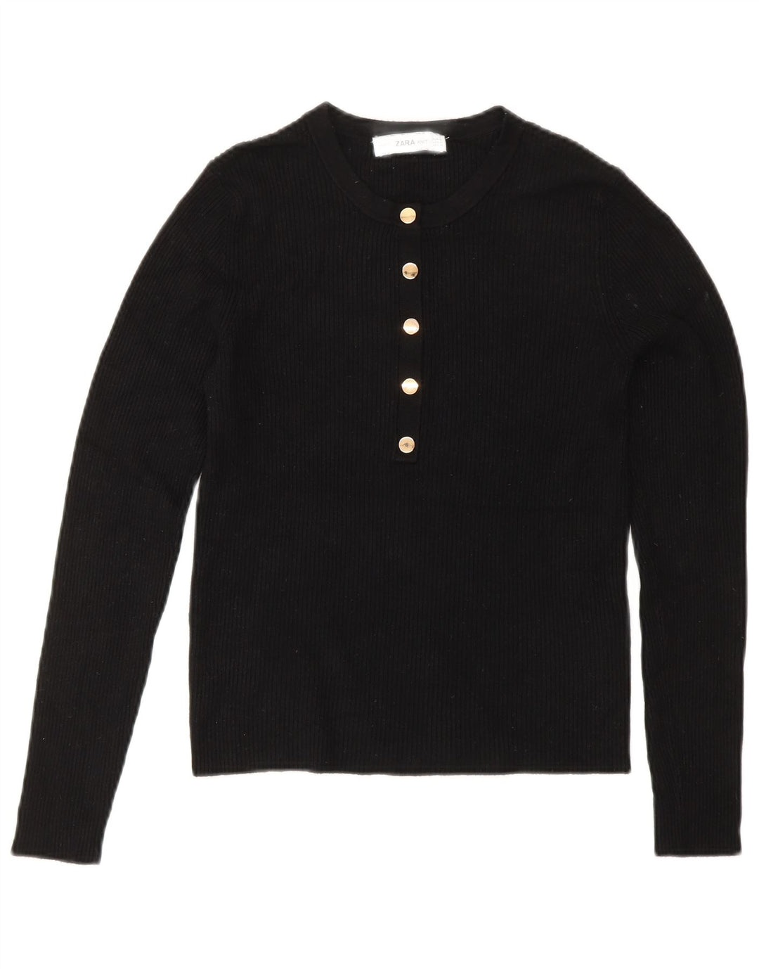 Damski sweter zapinany na guziki ZARA UK 12, średnia czarna wiskoza