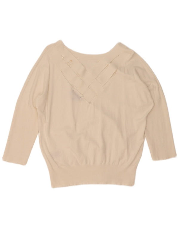 Damski sweter Phase Eight z rękawem 3/4 i dekoltem w łódkę UK 10 Small Off Whit