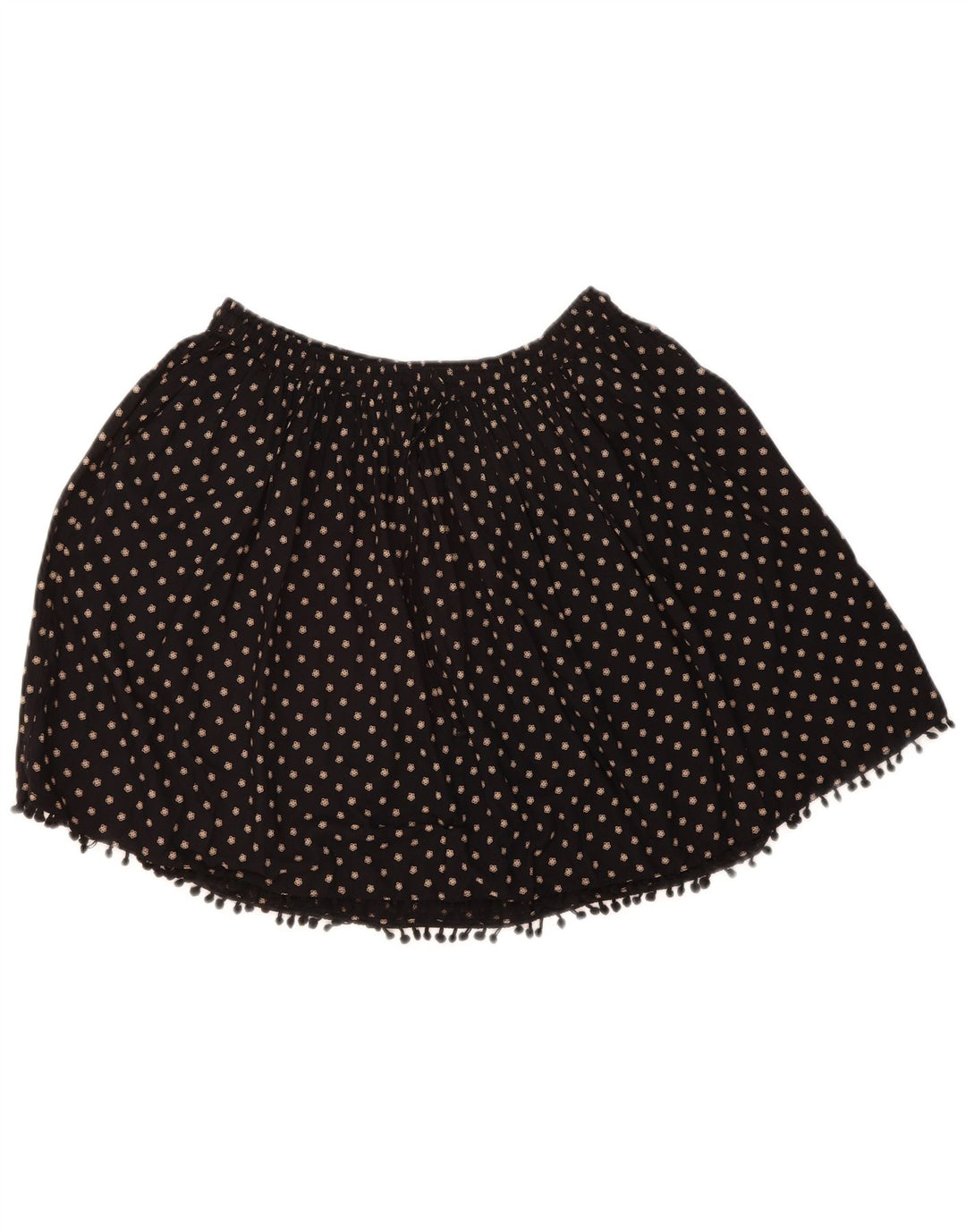 BENETTON Womens Mini Skirt Large W34  Black Floral Viscose