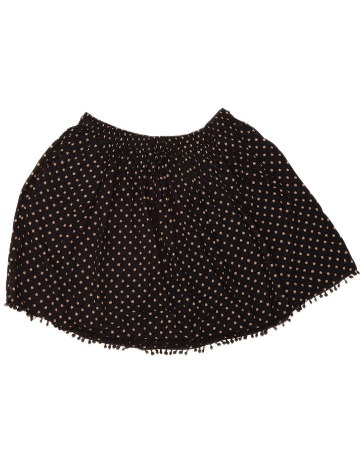 BENETTON Womens Mini Skirt Large W34  Black Floral Viscose