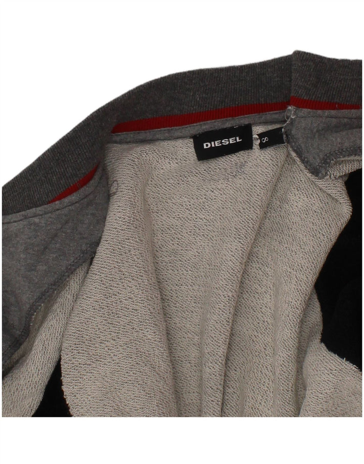 Chłopięca kurtka Diesel z grafiką, 7-8 lat, szara, z blokami kolorów