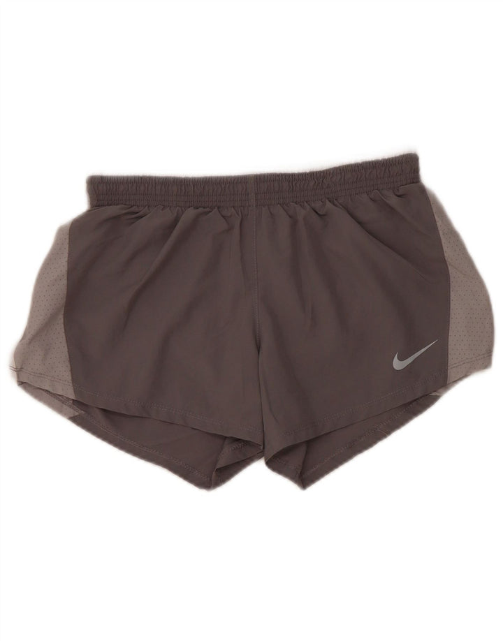 Damskie spodenki sportowe Nike Dri Fit UK 10, małe, szare, poliestrowe