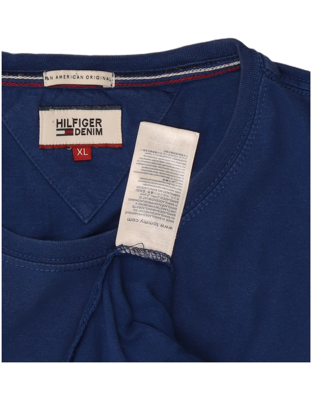 Męska koszulka z grafiką Tommy Hilfiger Top XL, niebieska, bawełniana