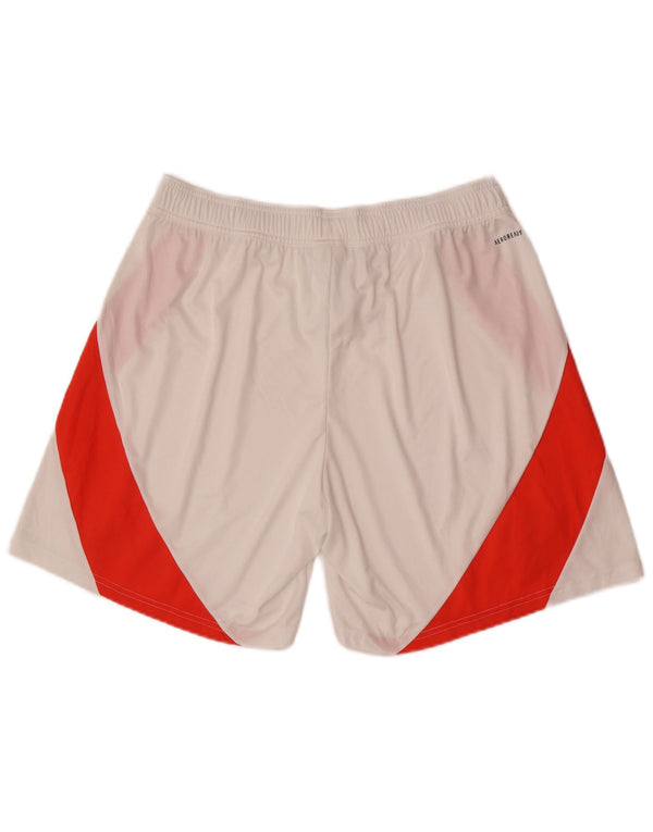 Męskie spodenki sportowe Adidas Manchester United XL, biały, poliester z blokami kolorów