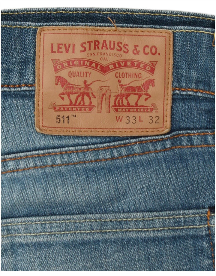 Męskie jeansy Levi's 511 Slim W33 L29 Niebieska bawełna